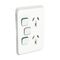 SKIN Socket SWVERTTWN 1EXSW | Durable Polycarbonate | Vertical Twin Design | Vivid White Finish | by Clipsal