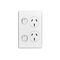 Sock Swt Twin Vert 15A | 15A Current Rating | IP20 Rated | White Electric Finish | @Pack of 1 | by Clipsal