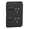 Skin Socket SwVert Twin 10A 250V XB | Vertical Orientation | Iconic Black Finish | Durable Polycarbonate | by Clipsal