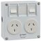 Comb Surf 2G Metal 3Pin Socket | 10A Rated | Surface Mount Design | Metallic Finish | @Pack of 1 | by Clipsal