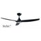 SKYFAN 1500mm 3 Blade DC Ceiling Fan 20W LED Black Ventair