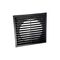 100mm Standard Square Fixed Louvre Grille Black Ventair