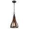 Pendant Light ES Small Bell Dark Red Wood 226mm CLA Lighting