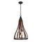 Pendant 3 Light ES Medium Bell Dark Red Wood 391mm CLA Lighting