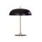 Table Lamp ES Aluminium Shade Brass Rod Black 380mm CLA Lighting