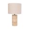Table Lamp ES Travertine Oblong Cream Drum 350mm CLA Lighting