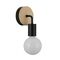 Wall Light ES White Iron Bracket Round Wood CLA Lighting