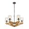Pendant Light 6 Light ES Candelabra Oak Wood 799mm CLA Lighting