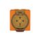 Socket Outlet IP66 50A 500V 4 Round Pin Buffalo Orange Trader