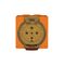 Socket Outlet IP66 32A 500V 5 Round Pin Buffalo Orange Trader
