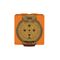 Socket Outlet IP66 50A 500V 5 Round Pin Buffalo Orange Trader