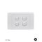 Switch Horizontal 4 Gang 10AX 16A 250V Cougar Black Trader