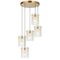 Pendant Light 5 Light LED 16W 4000K Antique Gold Amber Crevil Telbix