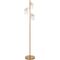 Floor Lamp 3 Light LED 10W 4000K Antique Gold Amber Crevil Telbix