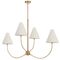 Pendant Light 4 Light E14 1220mm Nickel Ivory Farnix Telbix