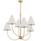 Pendant Light 6 Light E14 1030mm Antique Gold Ivory Farnix Telbix