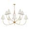 Pendant Light 10 Light E14 1515mm Antique Gold Ivory Farnix Telbix