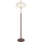 Floor Lamp 2 Light E27 Foot Switch Wood Antique Gold Lasian Telbix