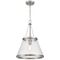 Pendant Light E27 370mm Nickel Clear Olmont Telbix