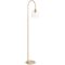 Floor Lamp E27 Foot Switch 1500mm Matt Brass Clear Rotif Telbix