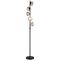 Floor Lamp 5 Light G9 Foot Switch Black Matt Mirror Varlin Telbix