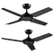 Nevada 48 Inch 1220mm Smart DC Ceiling Fan 4 Blade Black Domus