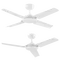 Nevada 48 Inch 1220mm Smart DC Ceiling Fan 4 Blade White Domus