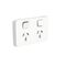 Clipsal Iconic Double Switch Power Point Horizontal Mount, 250V, 10A | Vivid White