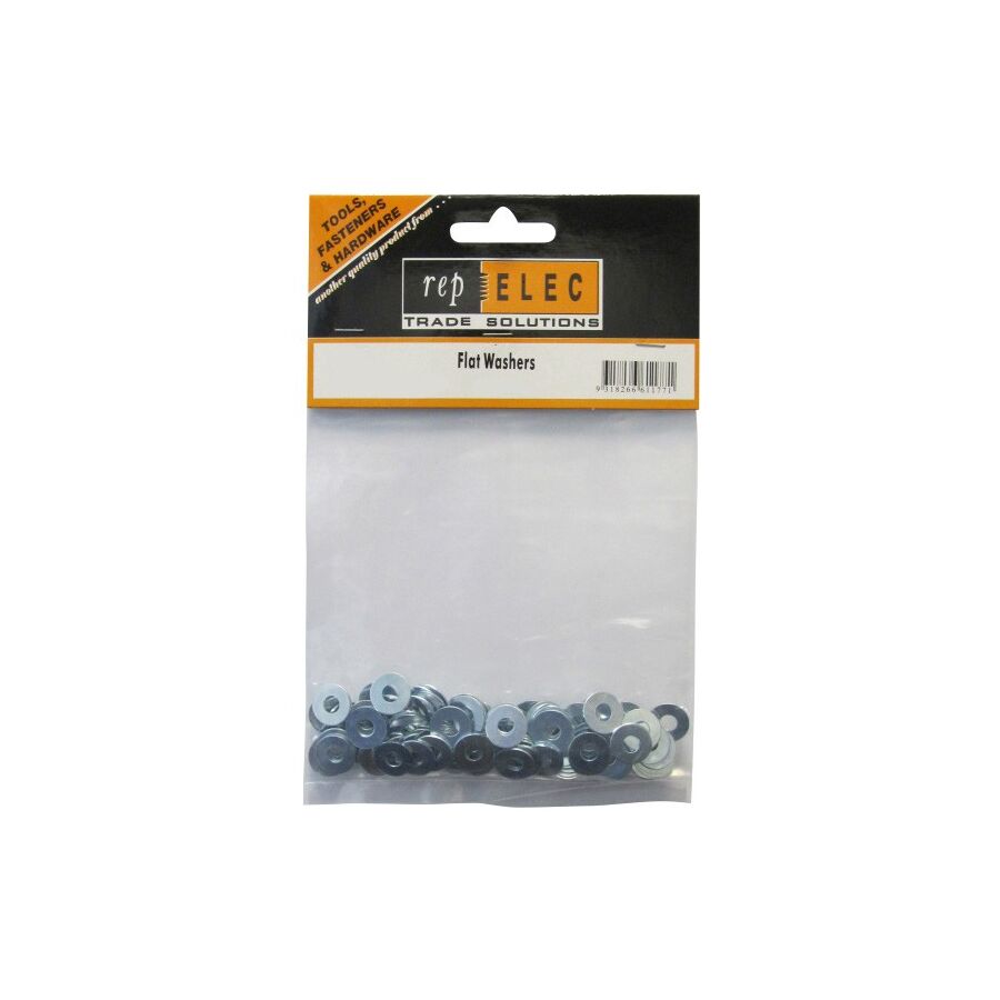 Flat Washer 1 8 Zinc-Plated 200-Pack Repelec - SFW18