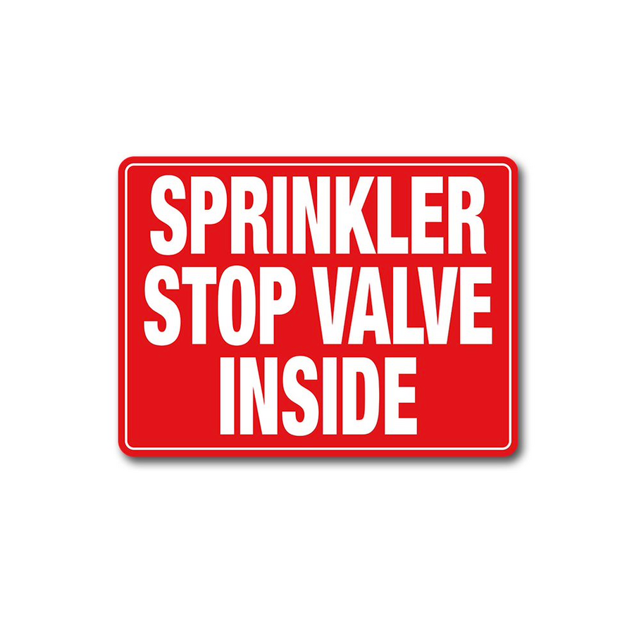 Stainless Steel Sprinkler Stop Valve Sign Durable Material Clear