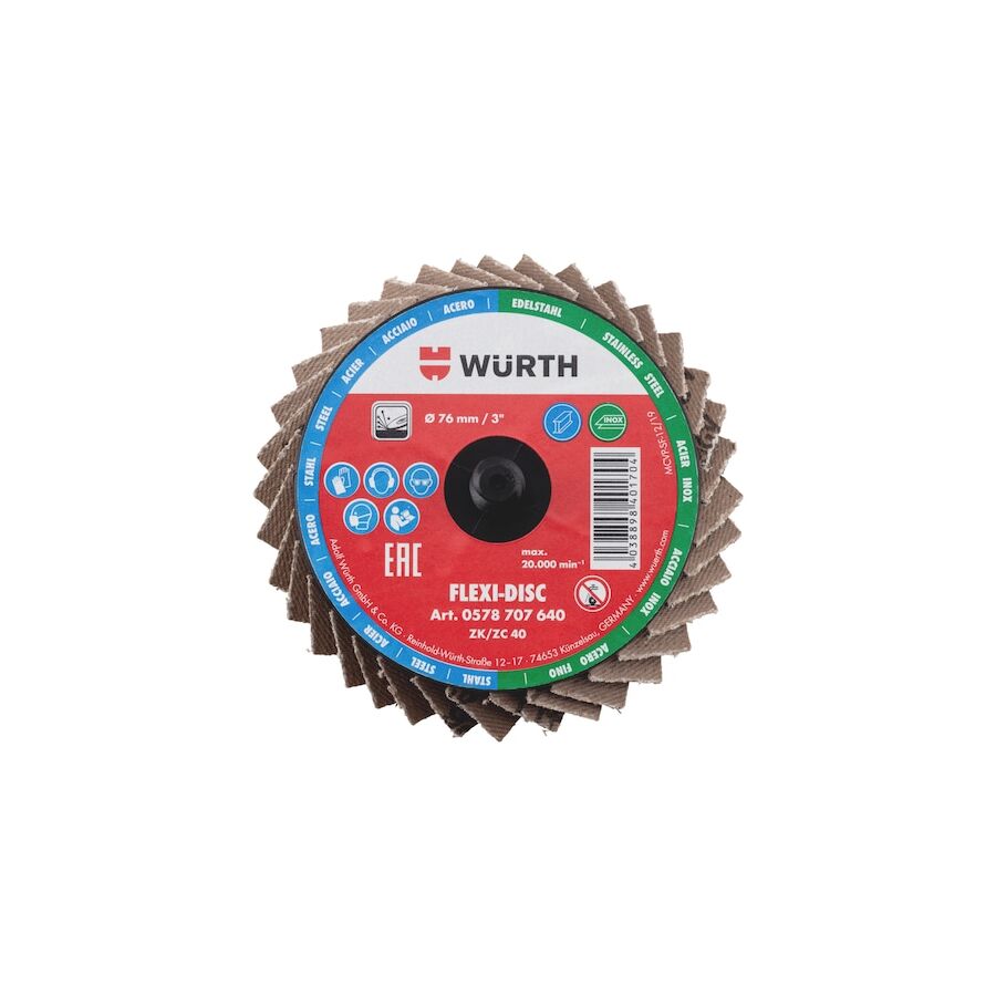 Flexible Mini Lamella Flap Disc 76mm | 40 Grit | Quick-Change Mounting ...